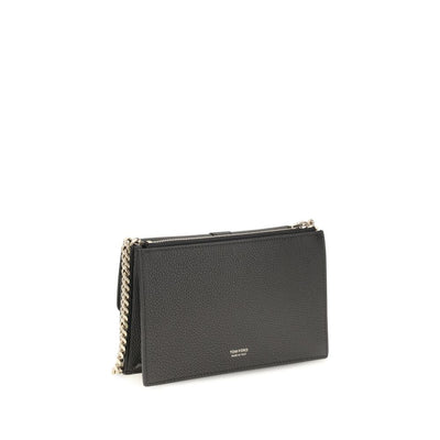Tom Ford Black Calf Leather Bos Taurus Shoulder Bag