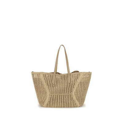 Brunello Cucinelli Beige Raffia Shoulder Bag