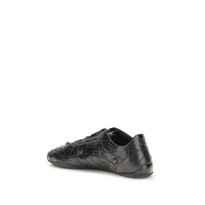 Balenciaga Black Calf Leather Bos Taurus Athletic Sneakers