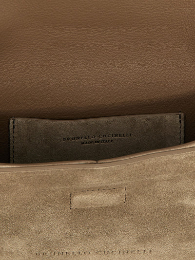 Brunello Cucinelli Gray Calfskin Clutch Bag