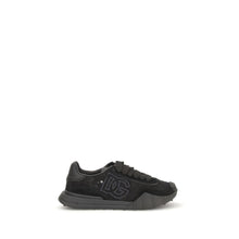 Dolce & Gabbana Black Calf Leather Bos Taurus Chunky Sneakers