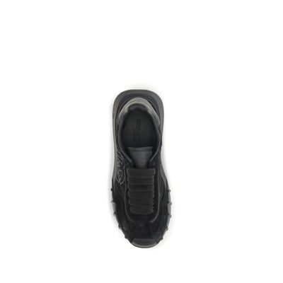 Dolce & Gabbana Black Calf Leather Bos Taurus Chunky Sneakers