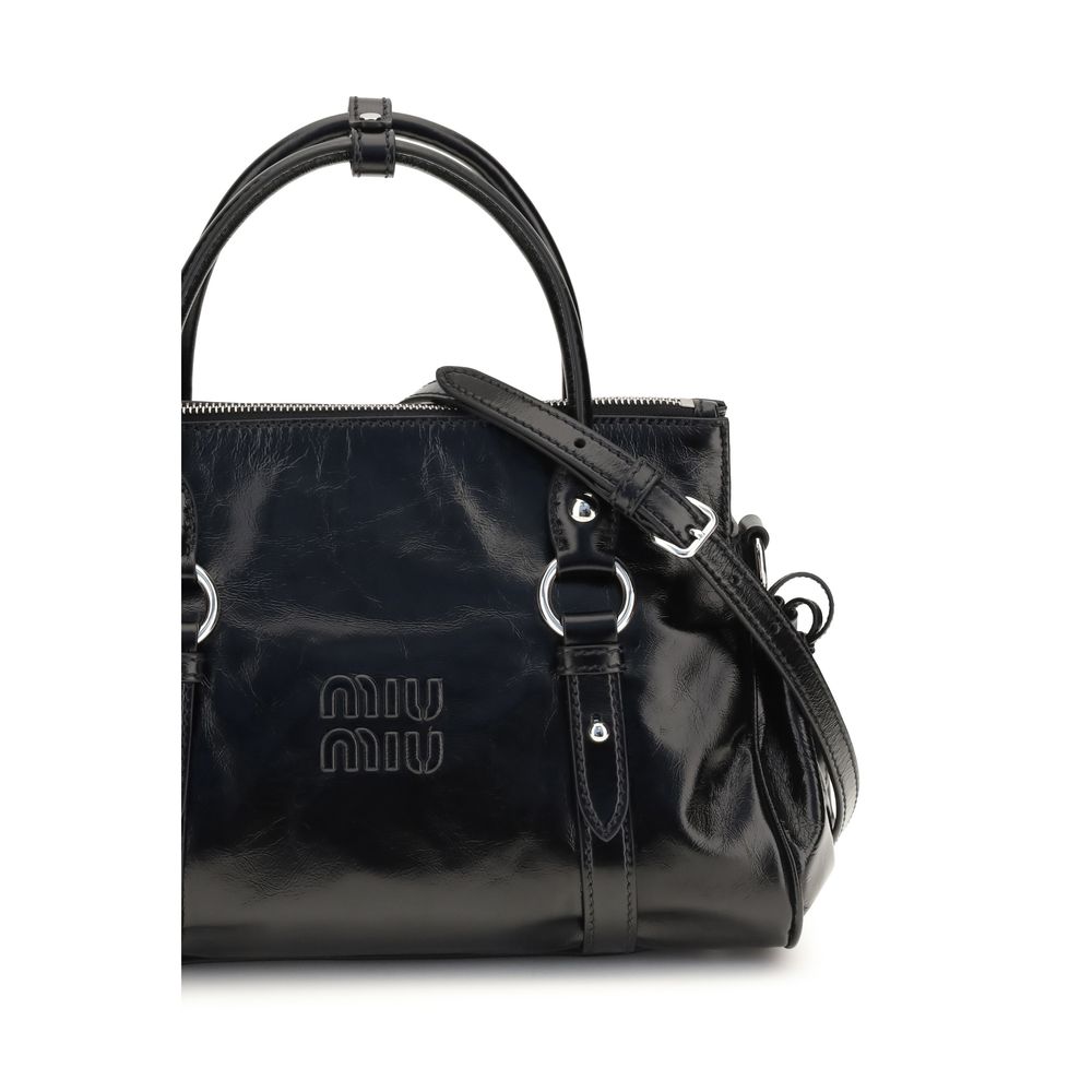 Miu Miu Black Calf Leather Bos Taurus Handbag
