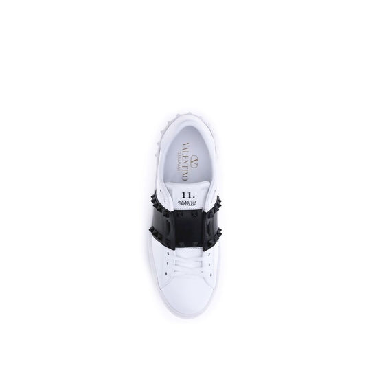 Valentino Garavani White Calf Leather Bos Taurus Low Top Sneakers
