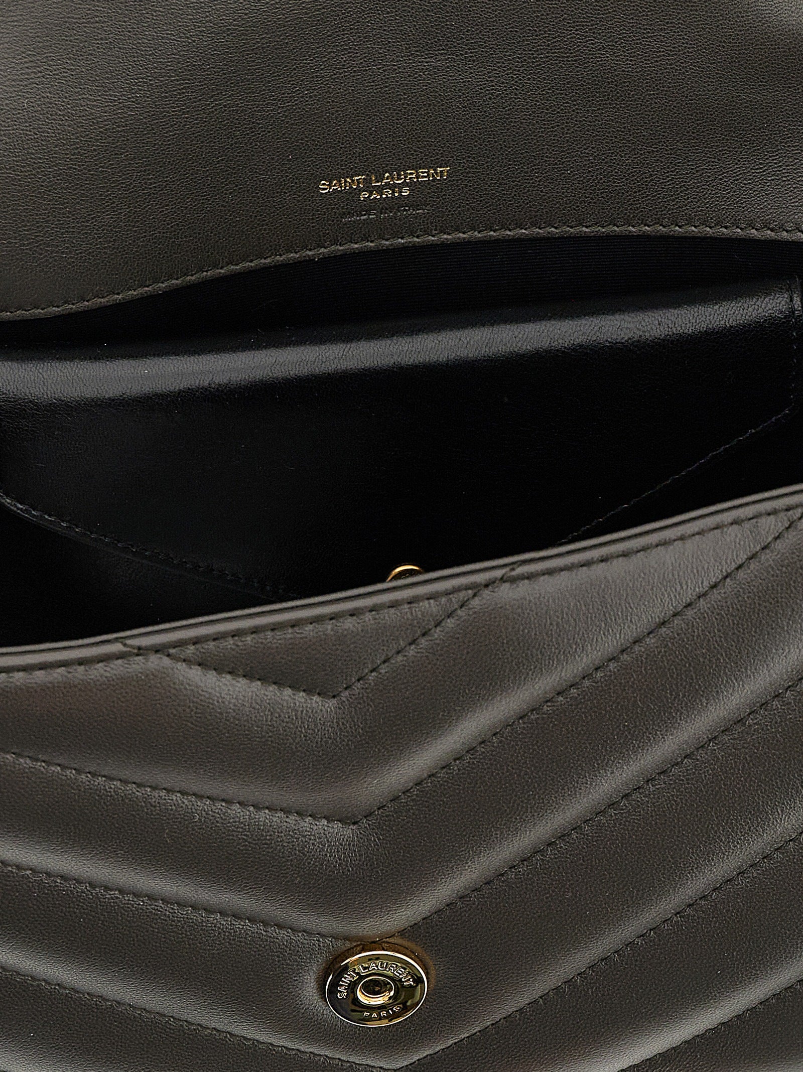 Saint Laurent Brown Lamb Leather Shoulder Bag