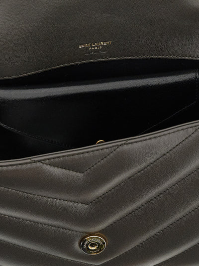 Saint Laurent Brown Lamb Leather Shoulder Bag