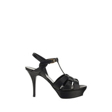 Saint Laurent Black Calf Leather Bos Taurus Platform Sandals
