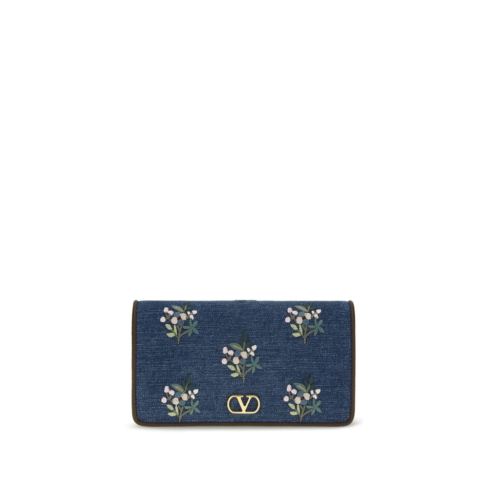 Valentino Garavani Blue Cotton Shoulder Bag
