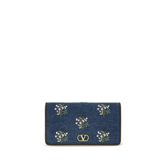 Valentino Garavani Blue Cotton Shoulder Bag