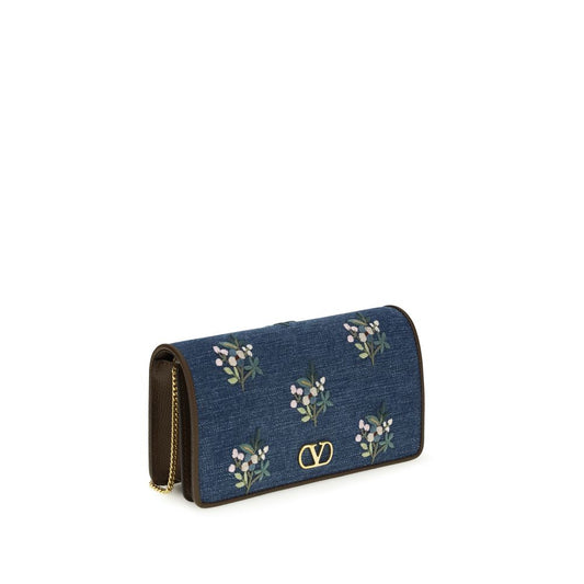 Valentino Garavani Blue Cotton Shoulder Bag