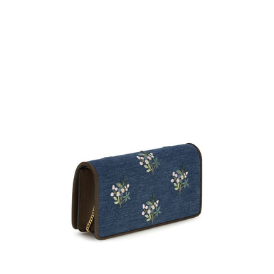 Valentino Garavani Blue Cotton Shoulder Bag