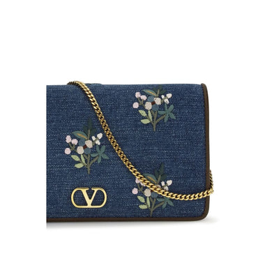 Valentino Garavani Blue Cotton Shoulder Bag