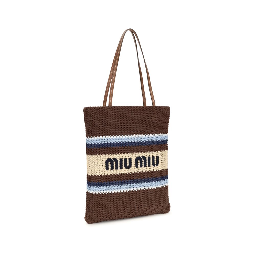 Miu Miu Multicolor Recycled Cotton Shoulder Bag