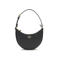 Valentino Garavani Black Calf Leather Bos Taurus Shoulder Bag