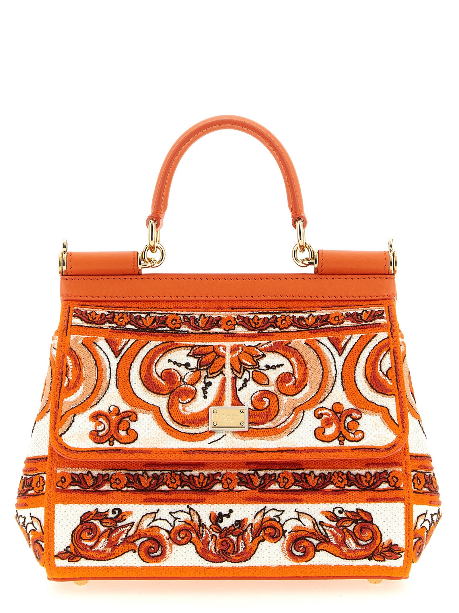 Dolce & Gabbana Orange Cotton Handbag