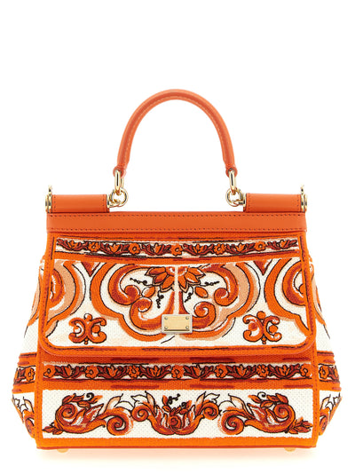Dolce & Gabbana Orange Cotton Handbag