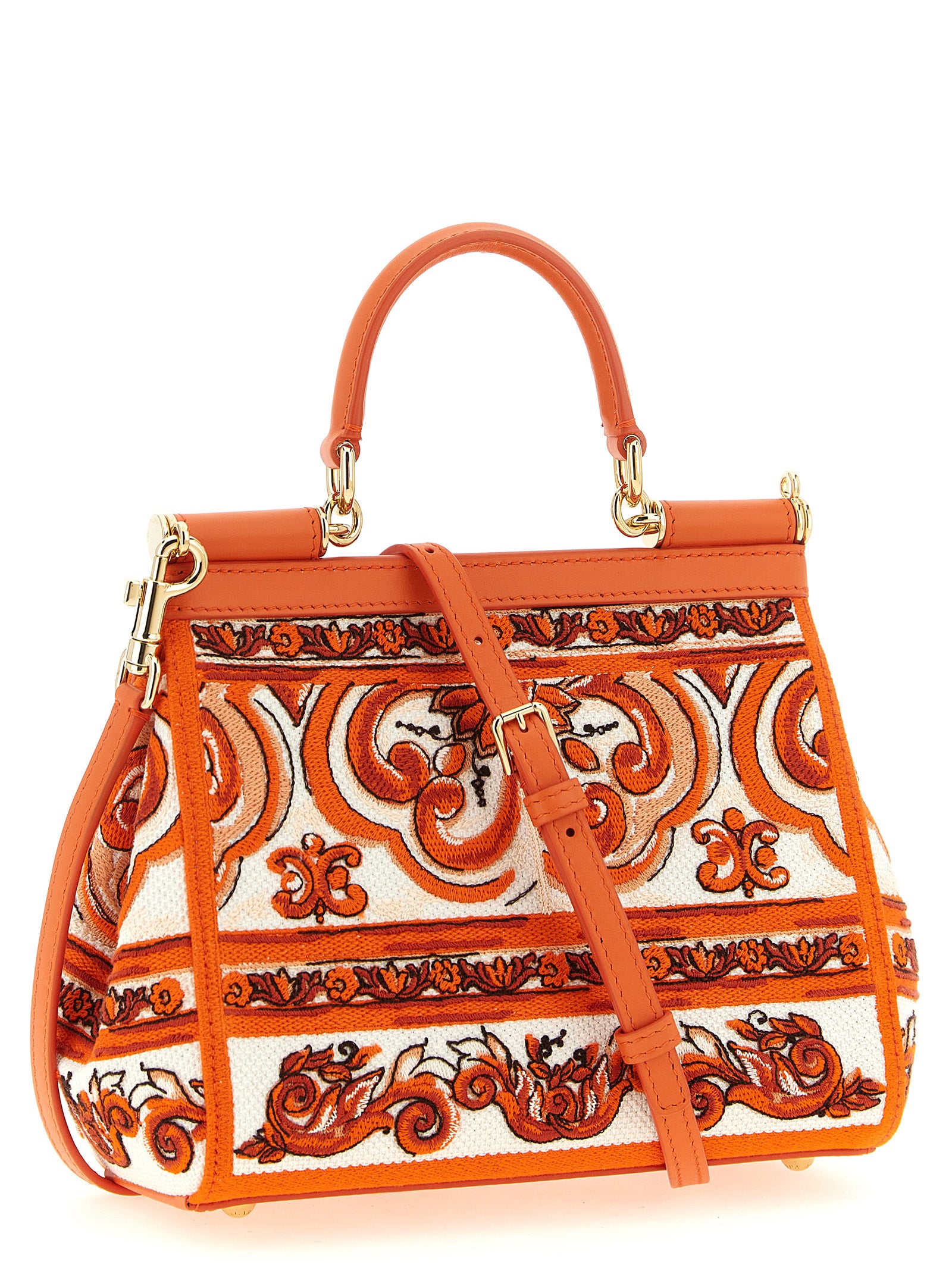 Dolce & Gabbana Orange Cotton Handbag