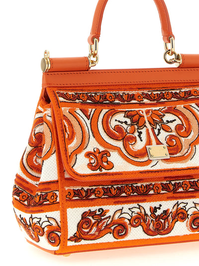 Dolce & Gabbana Orange Cotton Handbag