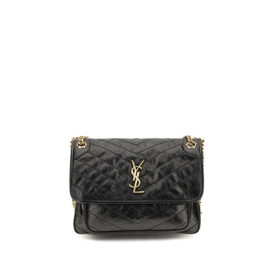 Saint Laurent Black Calf Leather Bos Taurus Shoulder Bag