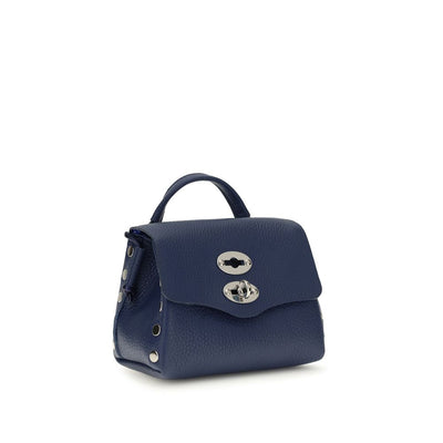 Zanellato Blue Calf Leather Bos Taurus Shoulder Bag