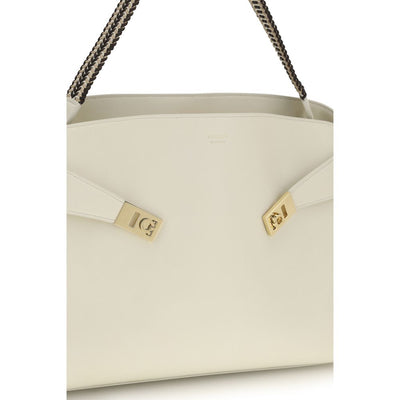 Ferragamo Beige Calf Leather Bos Taurus Shoulder Bag