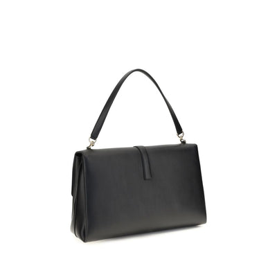 Ferragamo Black Calf Leather Bos Taurus Shoulder Bag