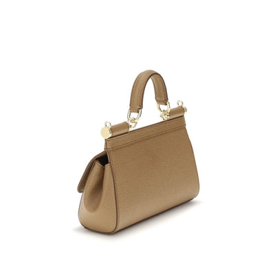 Dolce & Gabbana Beige Calf Leather Bos Taurus Handbag