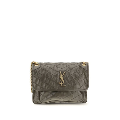 Saint Laurent Bicolor Calf Leather Bos Taurus Shoulder Bag
