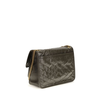 Saint Laurent Bicolor Calf Leather Bos Taurus Shoulder Bag