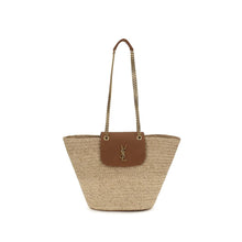 Saint Laurent Beige Raffia Shoulder Bag