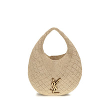 Saint Laurent Beige Raffia Shoulder Bag