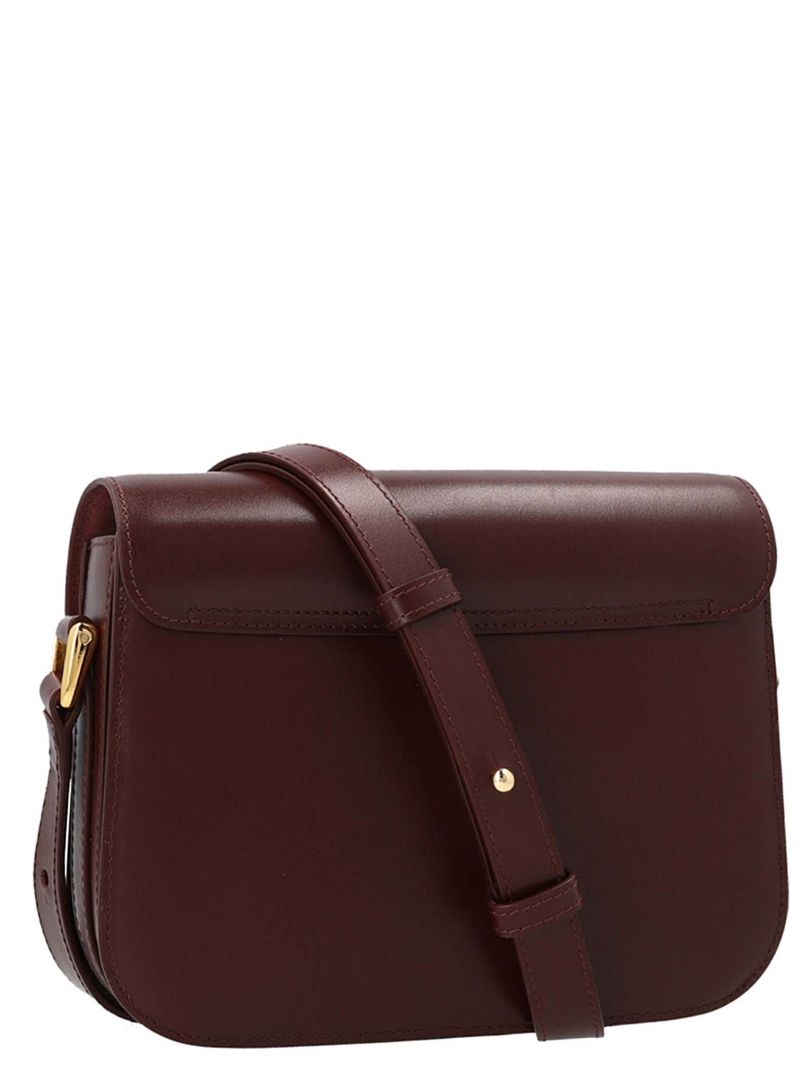 A.P.C. Bordeaux Cowhide Crossbody Bag