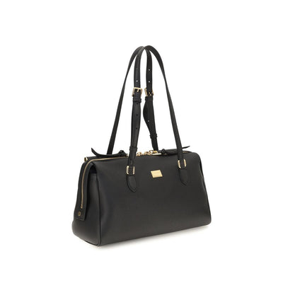 Dolce & Gabbana Black Calf Leather Bos Taurus Shoulder Bag