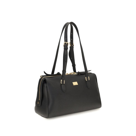 Dolce & Gabbana Black Calf Leather Bos Taurus Shoulder Bag
