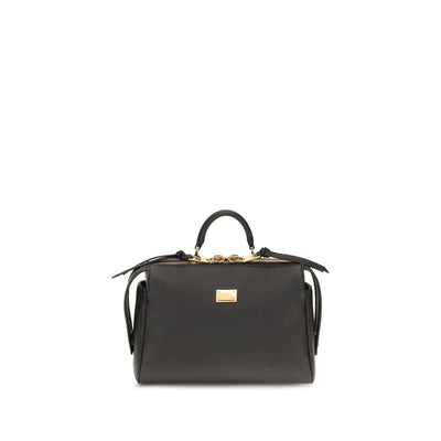 Dolce & Gabbana Black Calf Leather Bos Taurus Handbag