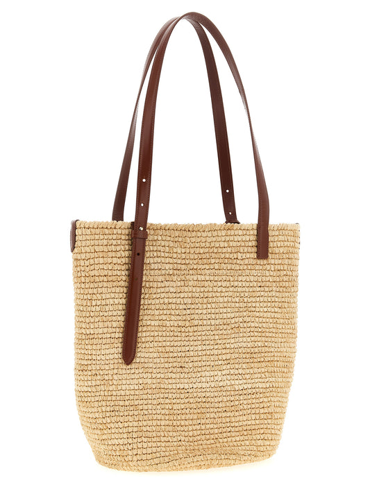 Paco Rabanne Beige Raffia Tote Bag