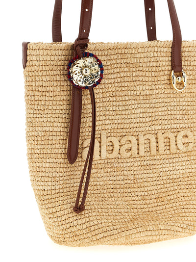 Paco Rabanne Beige Raffia Tote Bag
