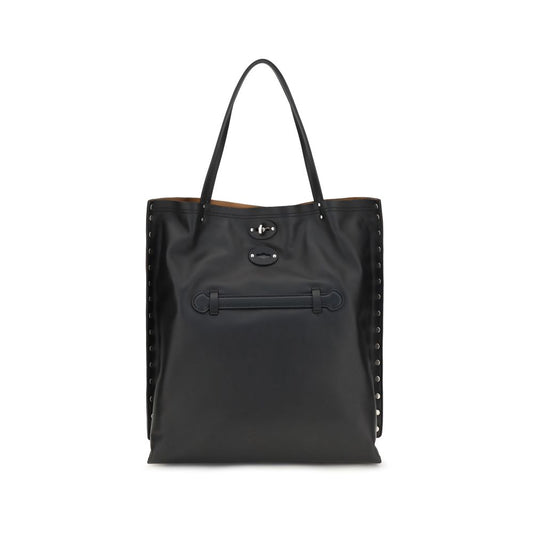 Zanellato Black Calf Leather Bos Taurus Shoulder Bag