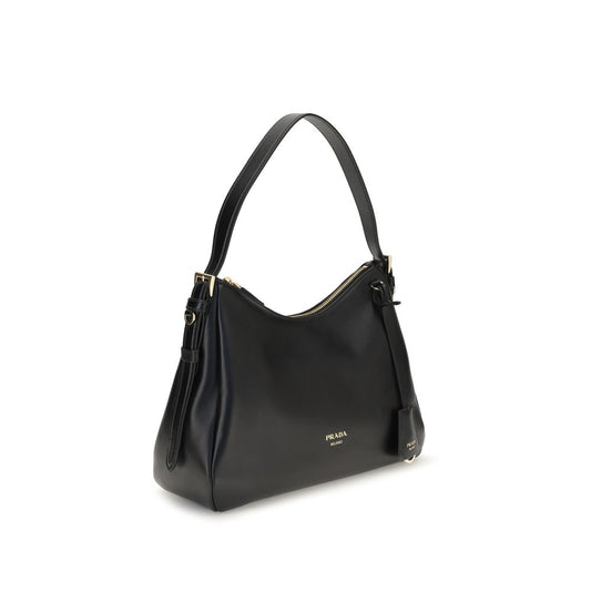 Prada Black Calf Leather Bos Taurus Shoulder Bag