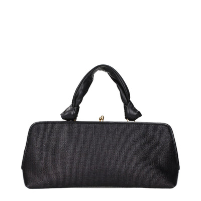 Jil Sander Black Raffia Handbag