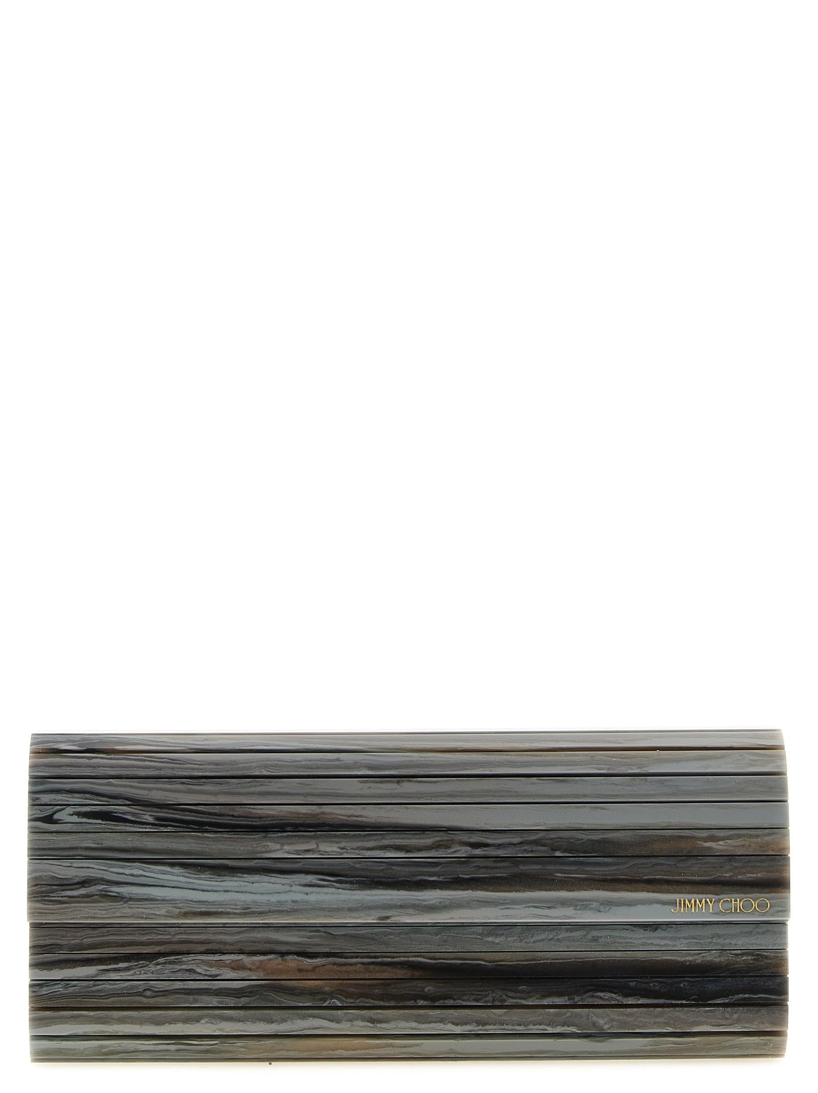 Jimmy Choo Gray Polyester Clutch Bag