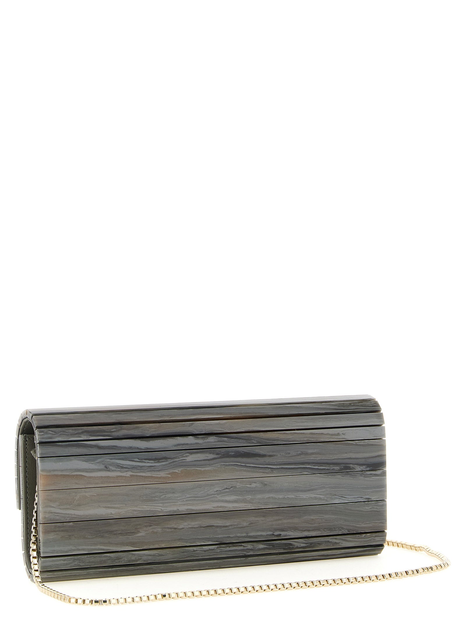 Jimmy Choo Gray Polyester Clutch Bag