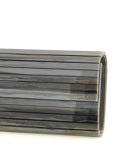 Jimmy Choo Gray Polyester Clutch Bag