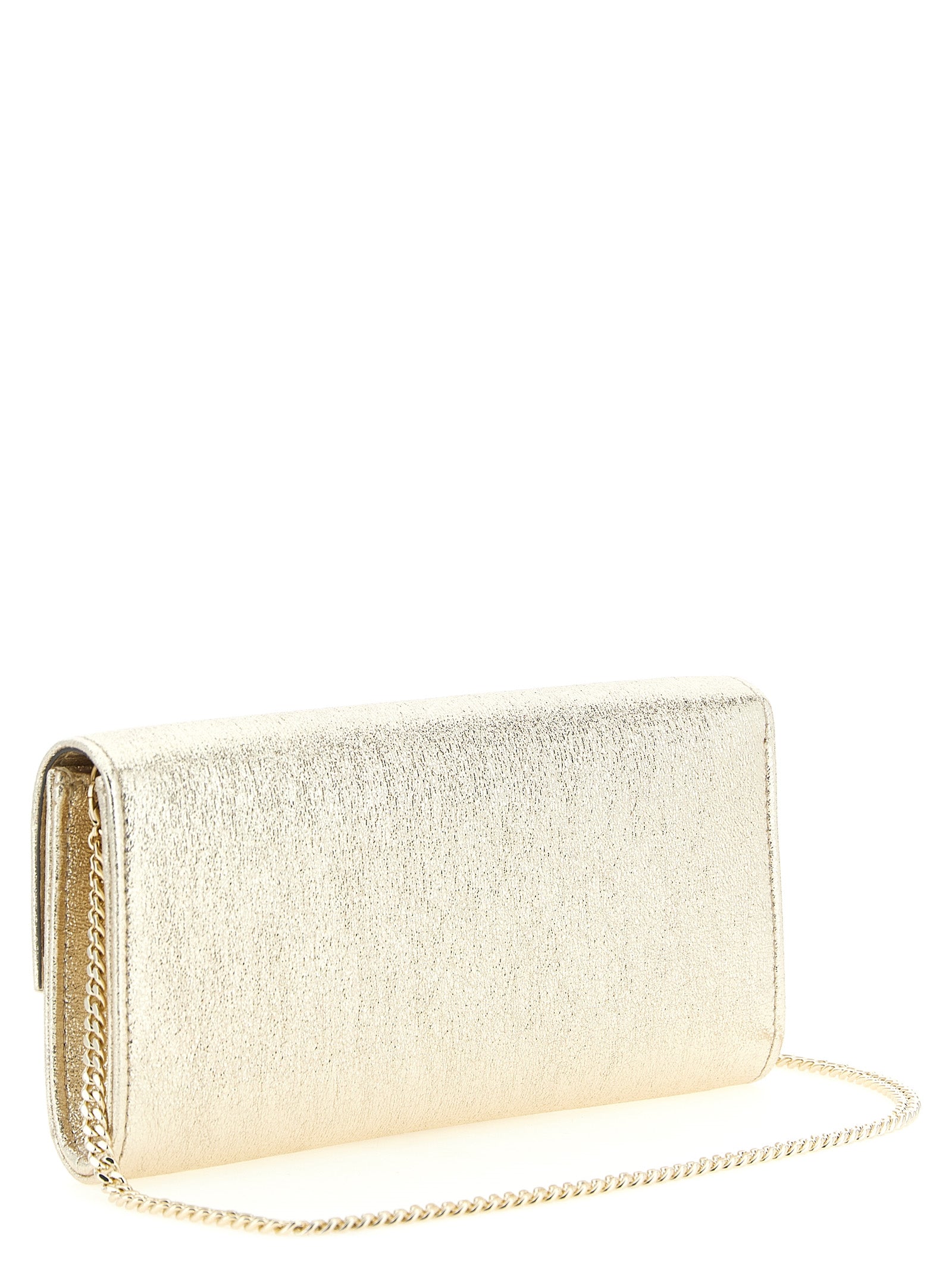 Jimmy Choo Gold Lamb Leather Clutch Bag