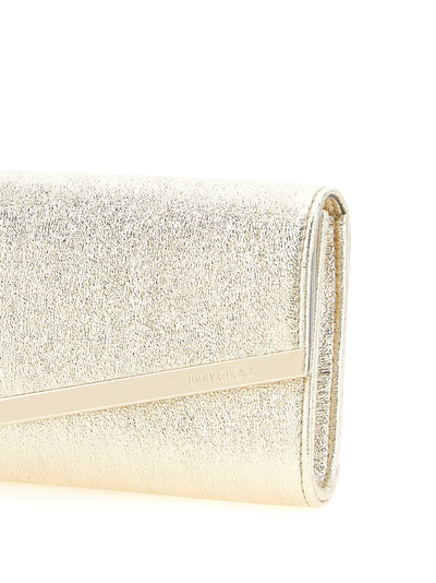 Jimmy Choo Gold Lamb Leather Clutch Bag