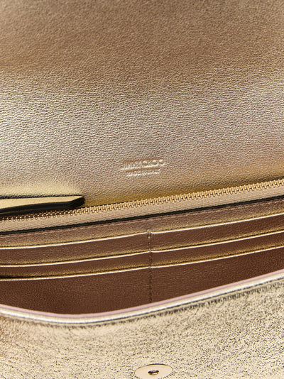 Jimmy Choo Gold Lamb Leather Clutch Bag