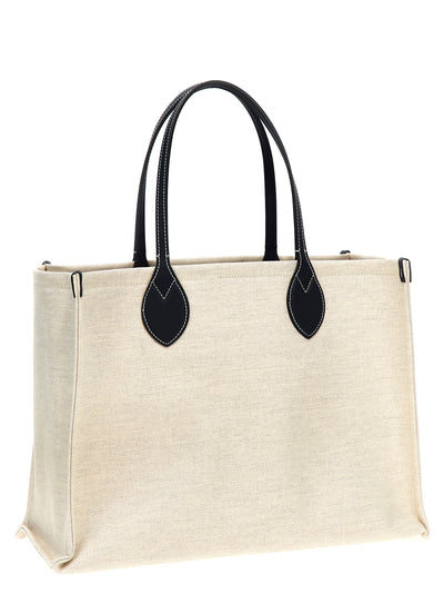 Gucci Beige Logo Print Midi Tote Bag