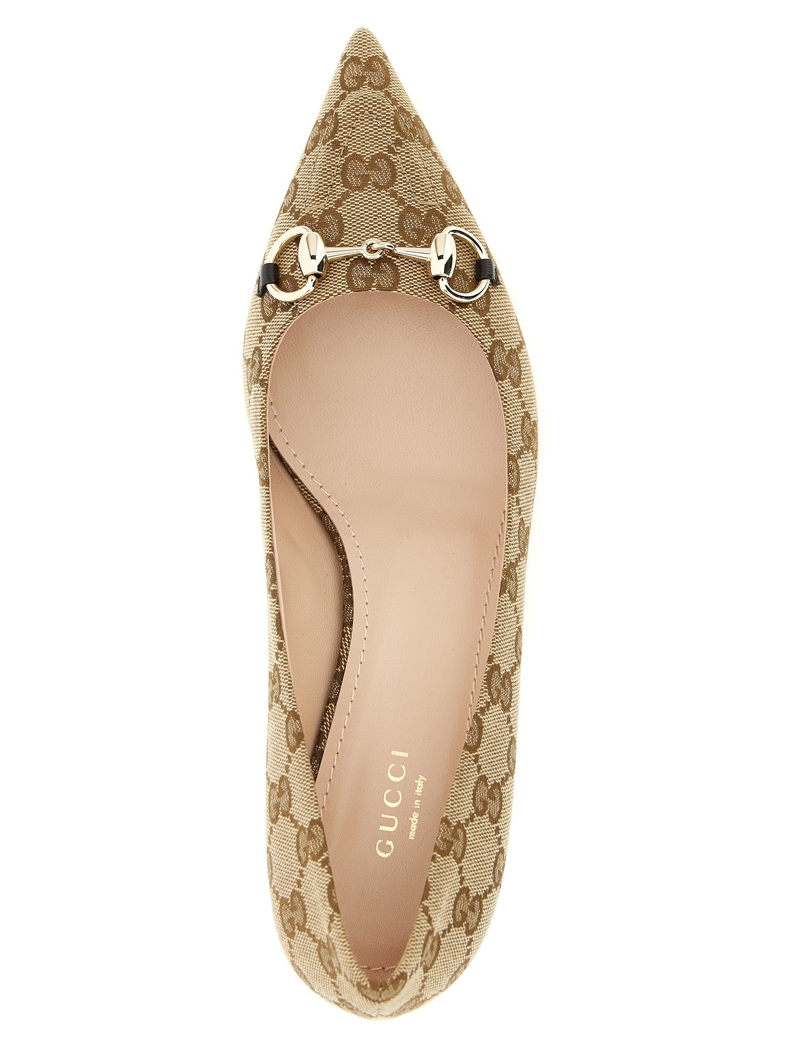 Gucci Beige Polyester Mid Heel Pumps