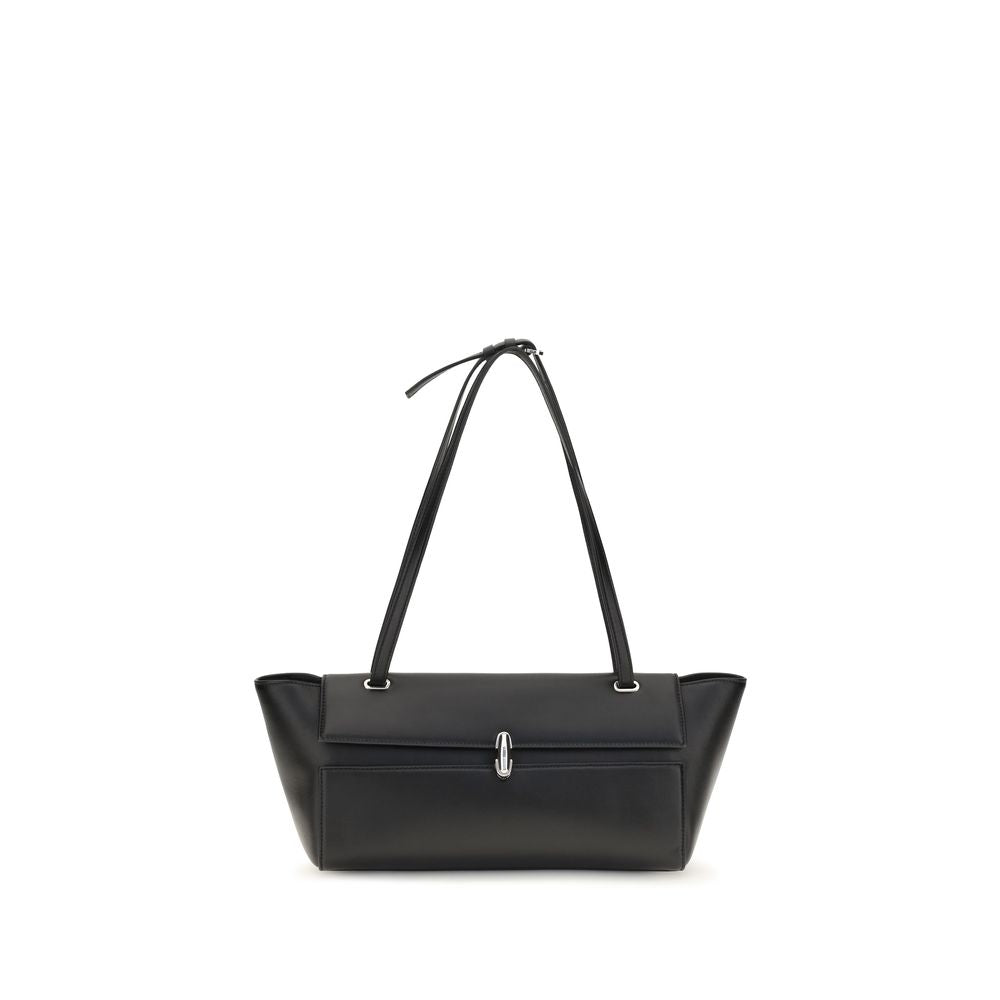 Savette Black Calf Leather Bos Taurus Shoulder Bag