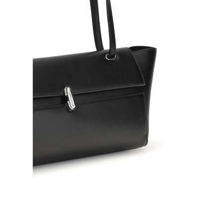 Savette Black Calf Leather Bos Taurus Shoulder Bag